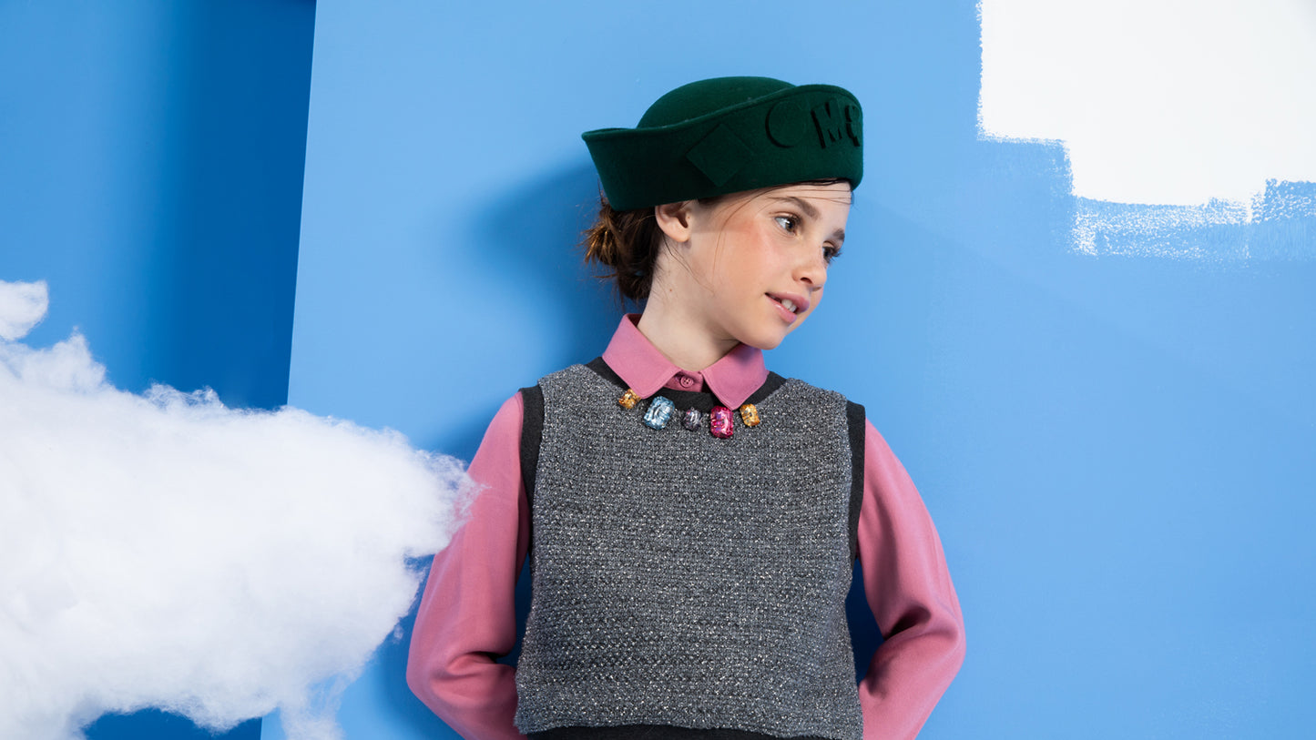 Gilet lurex con pietre gioiello