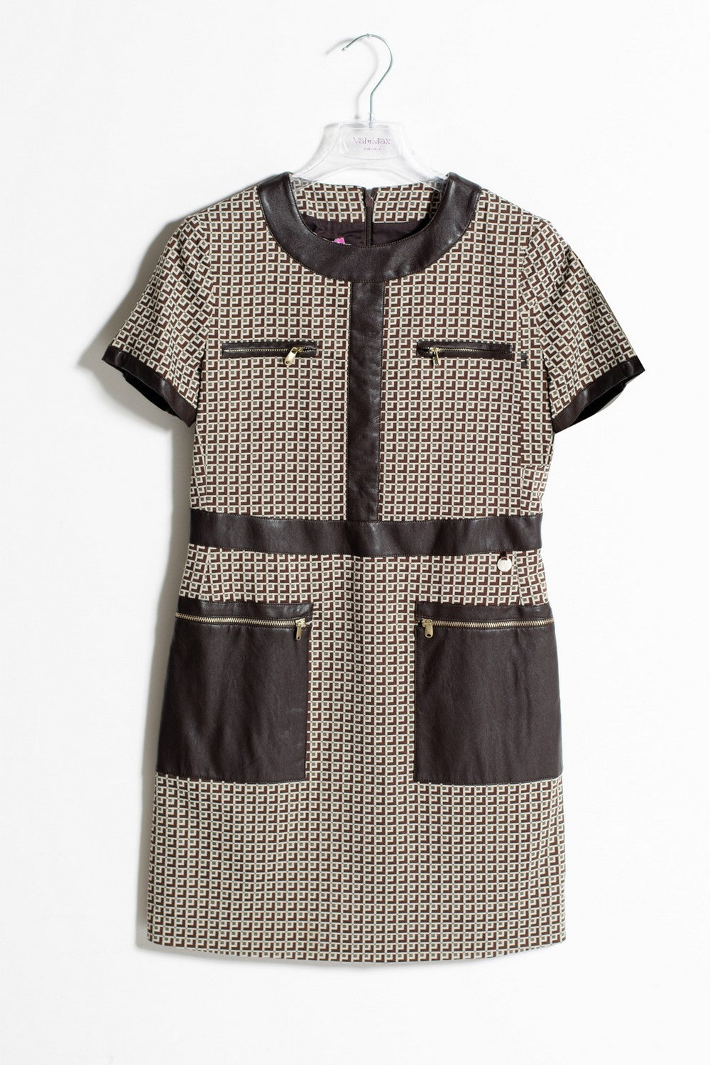 ValMax dress with leather inserts