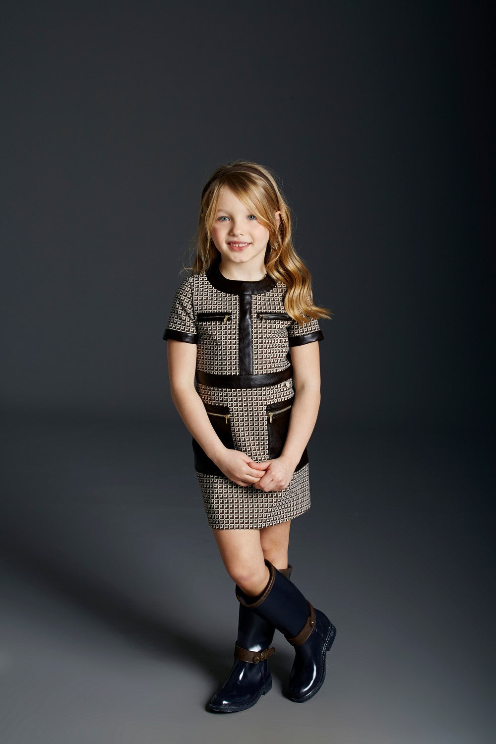 ValMax dress with leather inserts