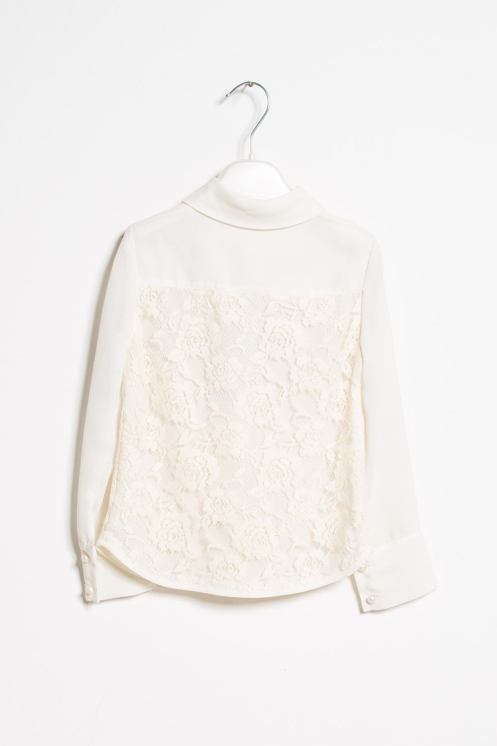 ValMax shirt in crepe and floral lace