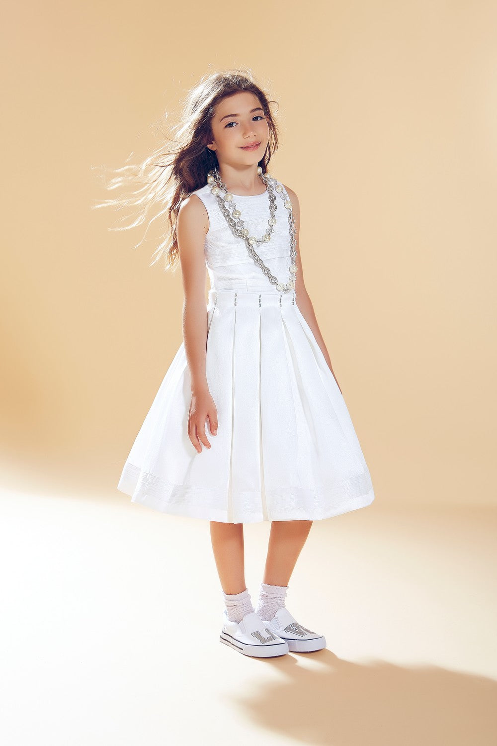 ValMax pleated dress with crystals