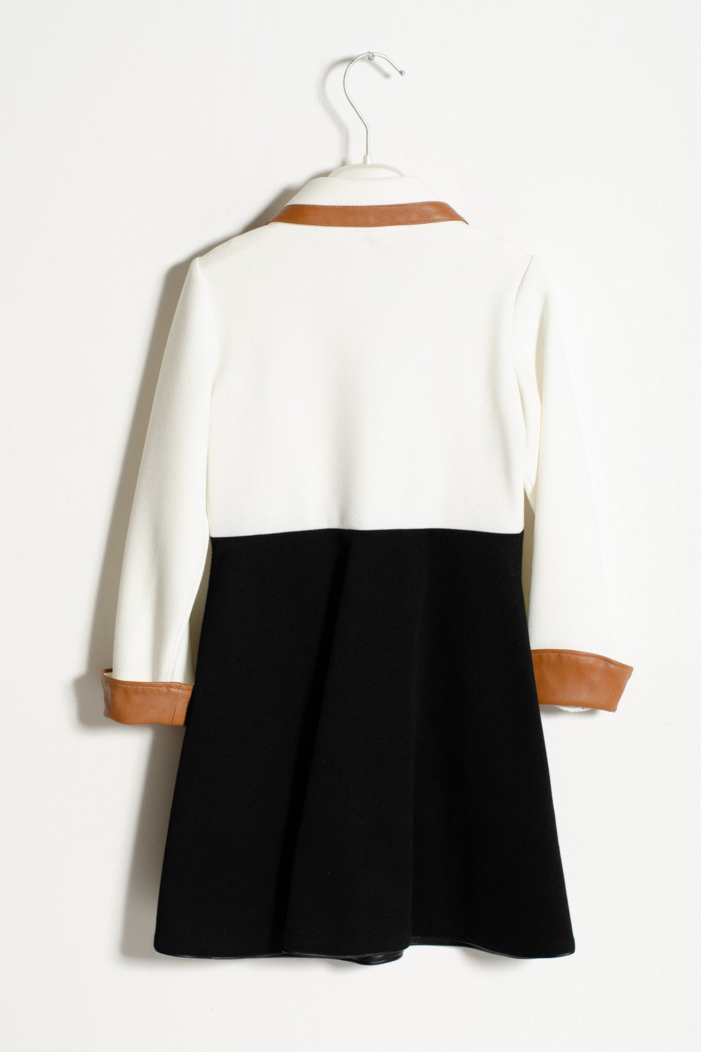 ValMax dress with faux leather details