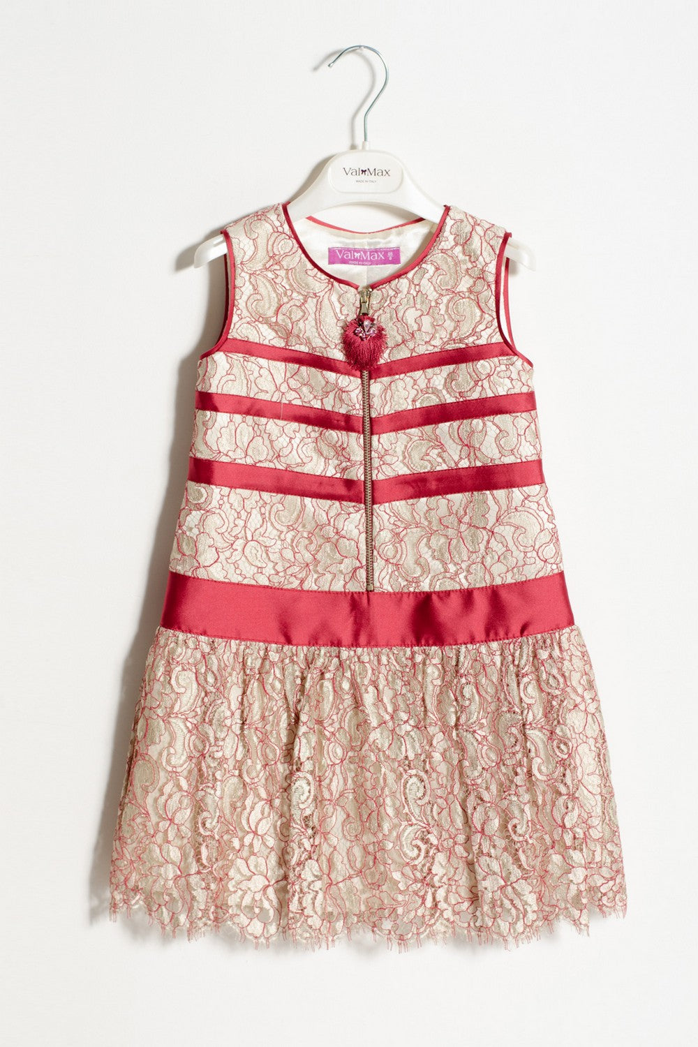 Abito ValMax in pizzo floreale e satin