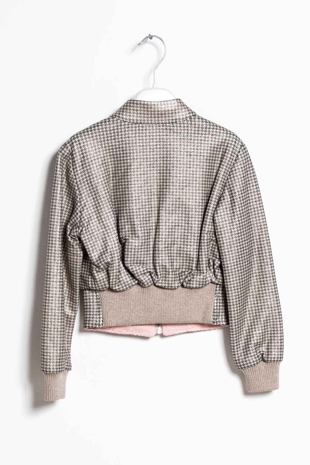 ValMax jacket in eco-leather with houndstooth print