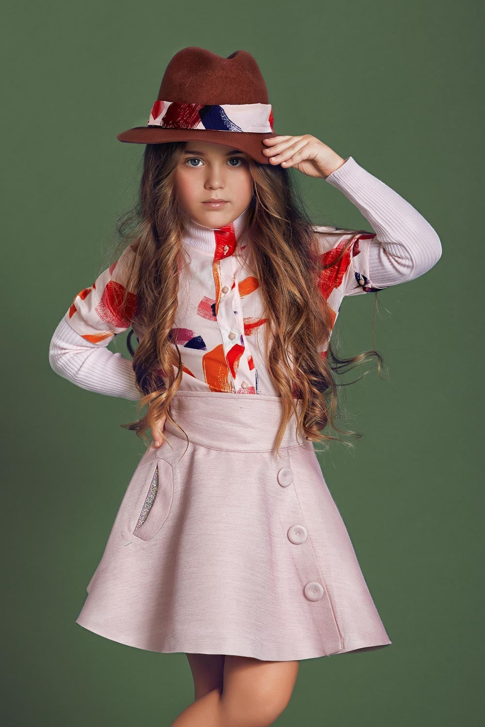 ValMax silk shirt with ribbed sleeves and collar