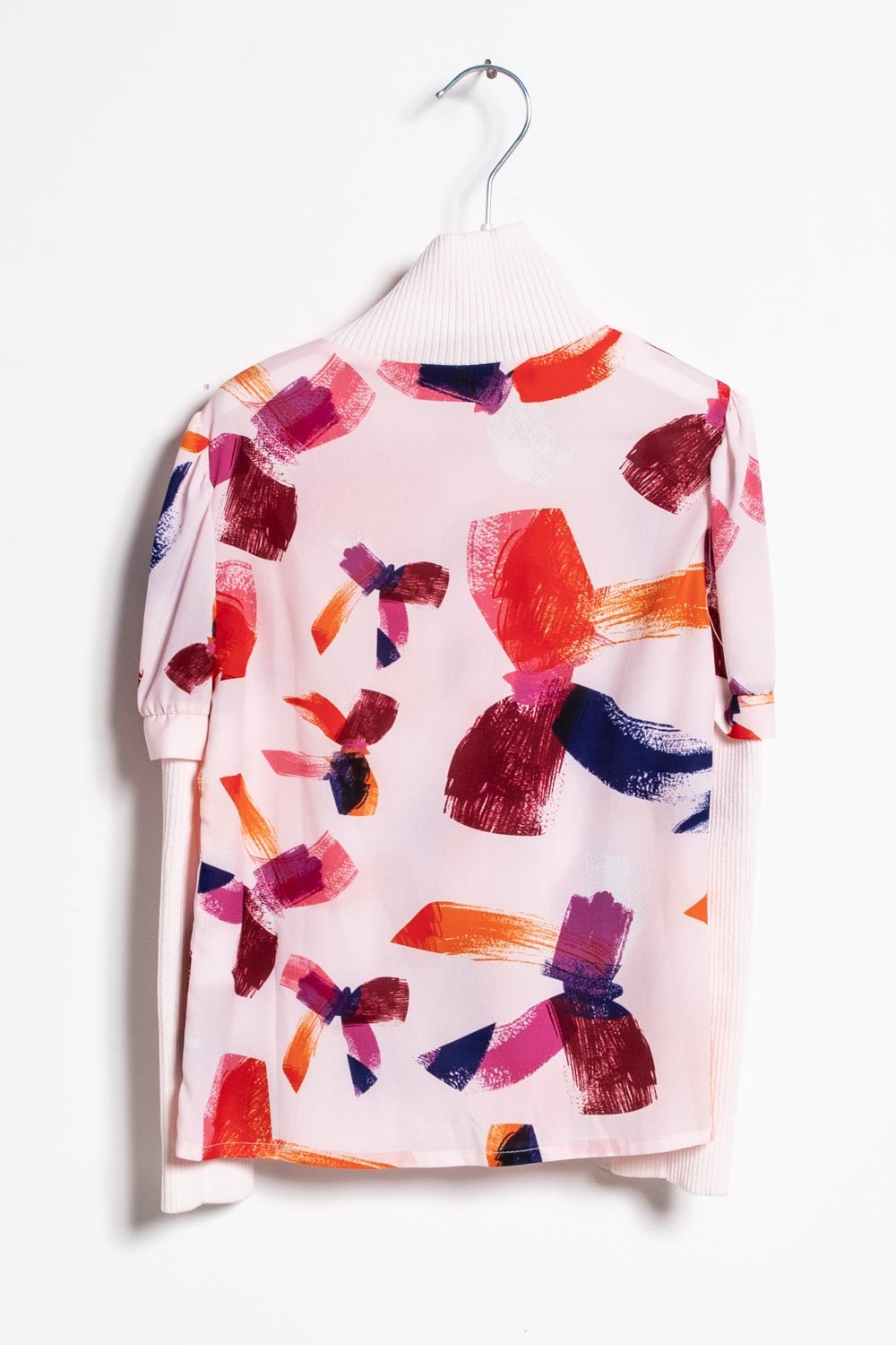 ValMax silk shirt with ribbed sleeves and collar