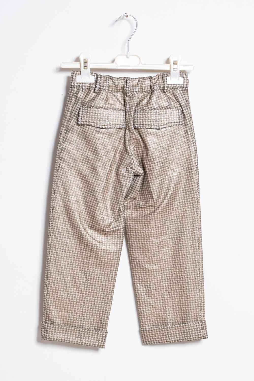 ValMax trousers in houndstooth-printed eco-leather