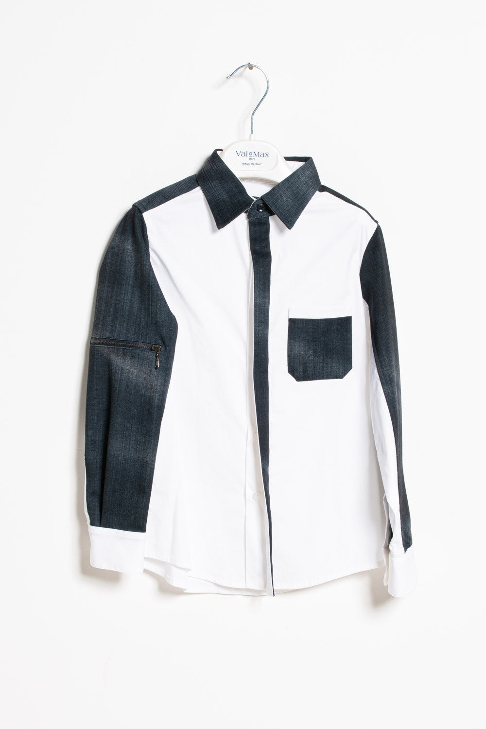 ValMax two-tone denim-effect shirt