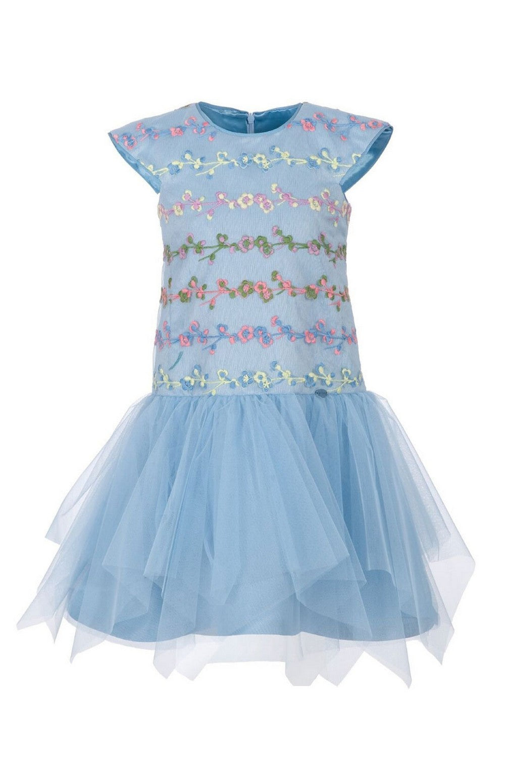 Abito ValMax con fiori ricamati e tulle