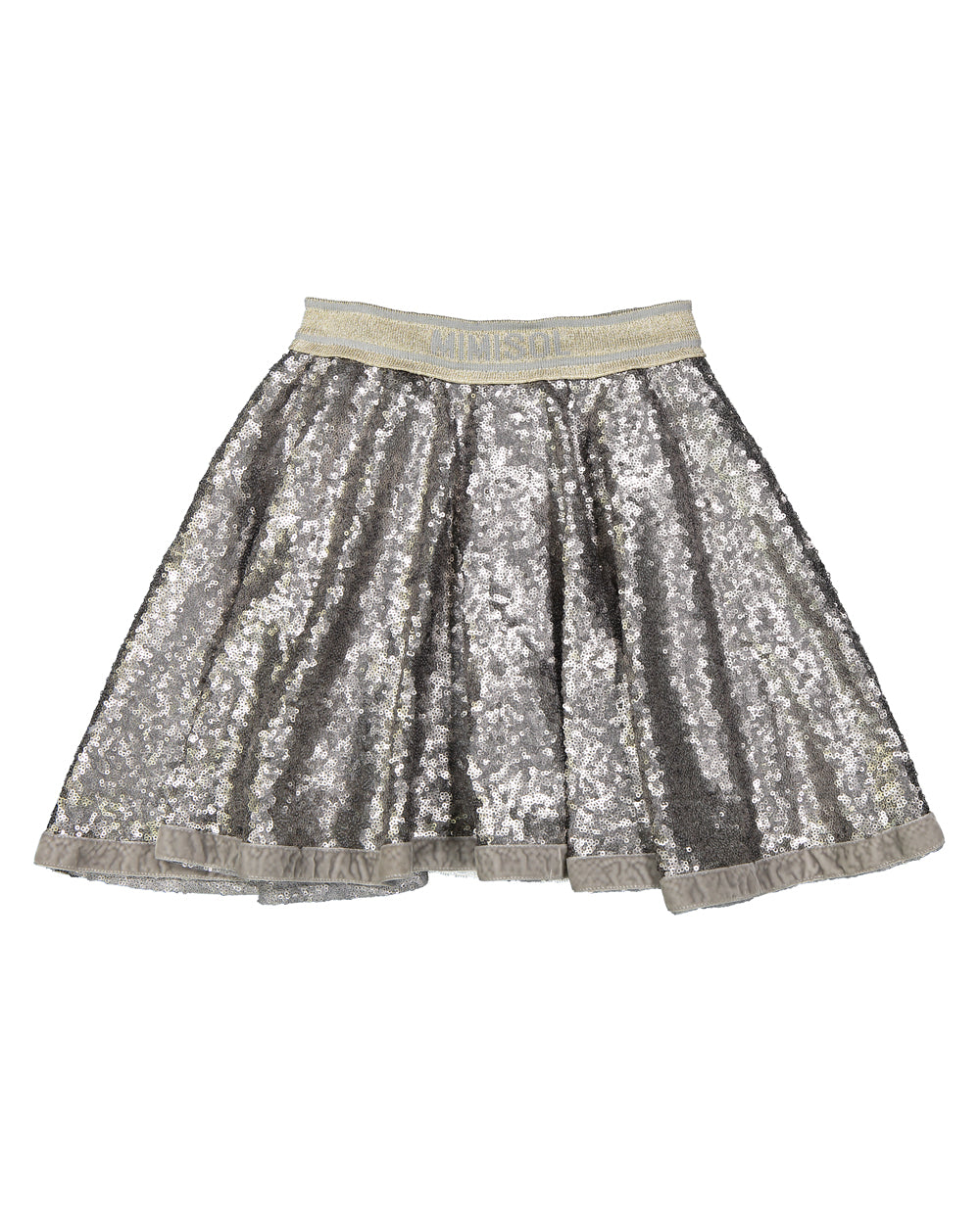 Sequined skirt with logo elastic