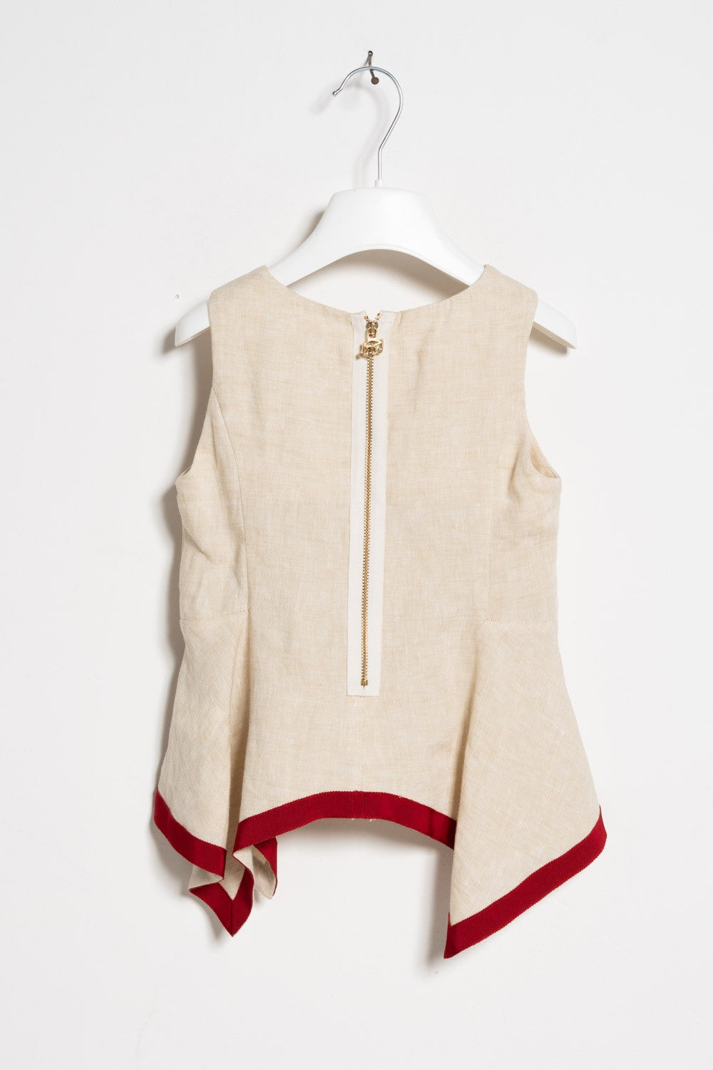 Mimisol top with asymmetrical linen hem