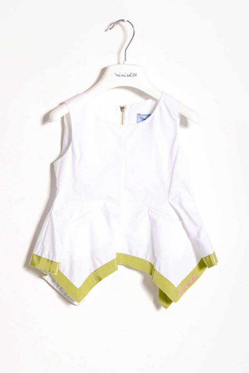 Mimisol top with asymmetrical hem