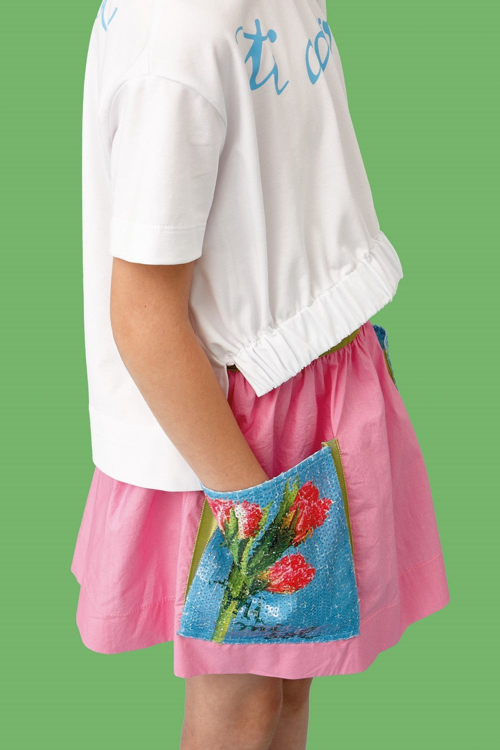 Mimisol cotton skirt with sequins