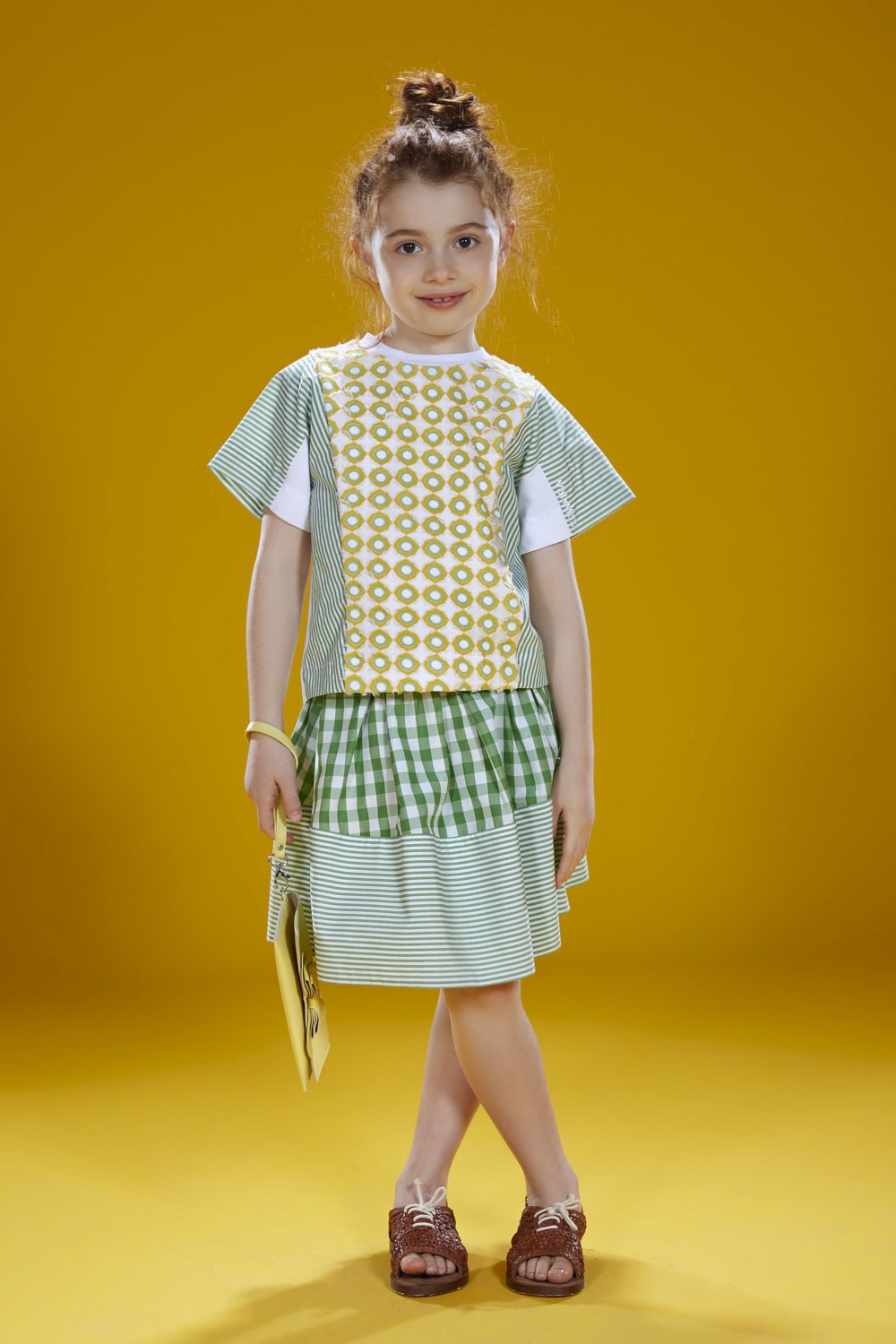 ValMax gathered gingham skirt