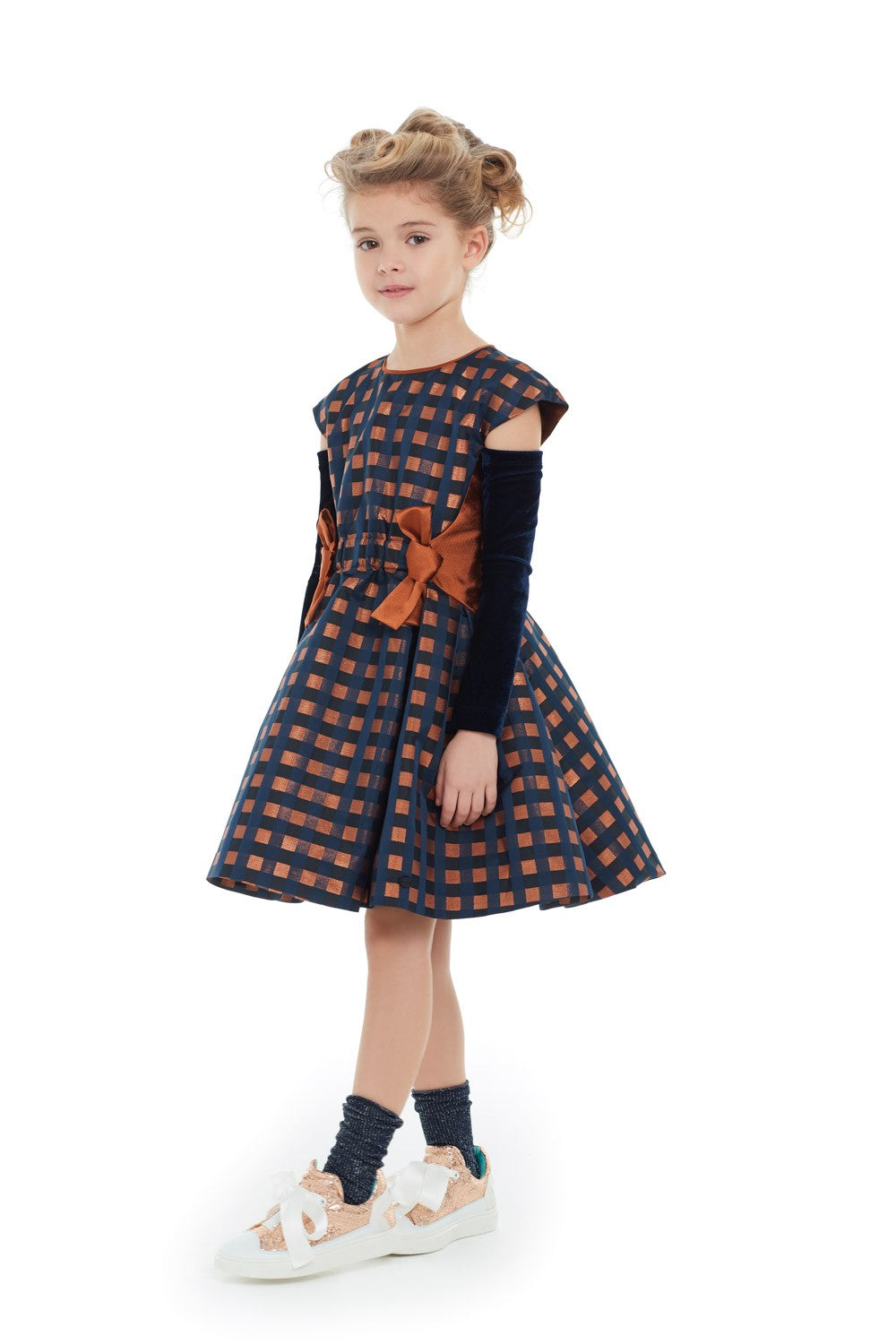 ValMax dress in jacquard satin fabric