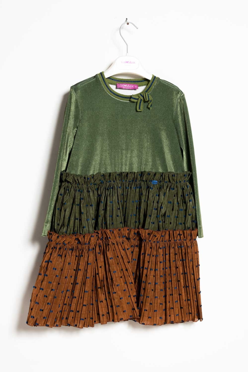 ValMax dress with polka dot gathered skirt