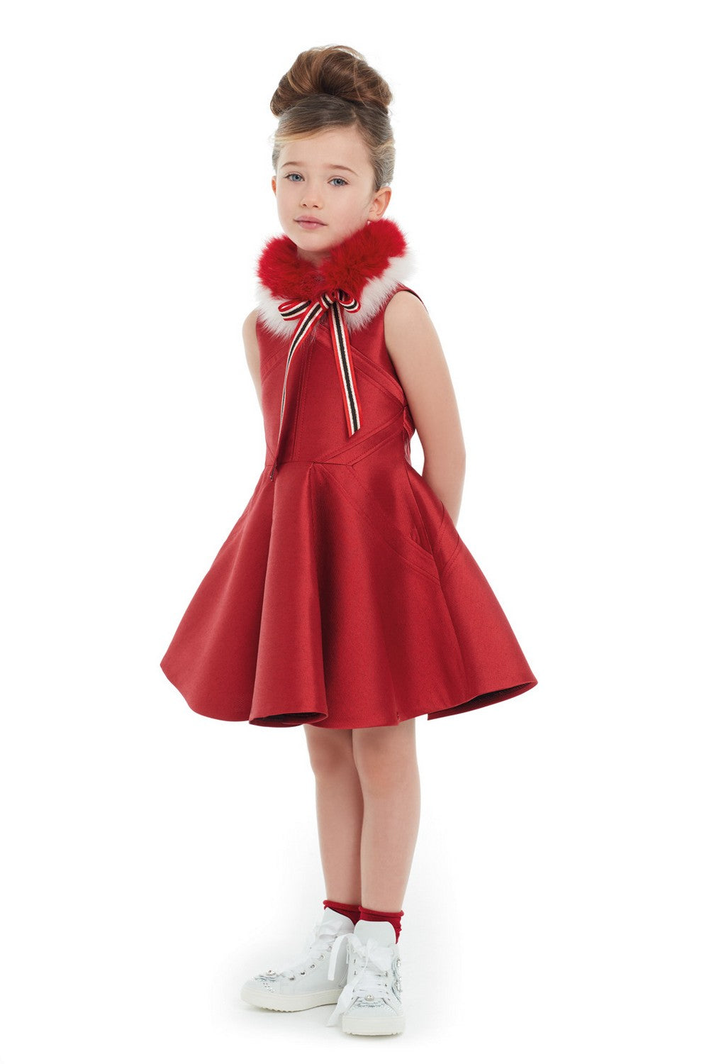 ValMax dress with geometric stitching