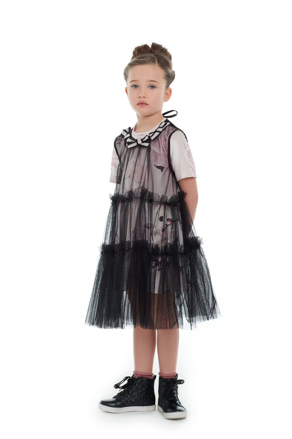 ValMax dress in satin and lace