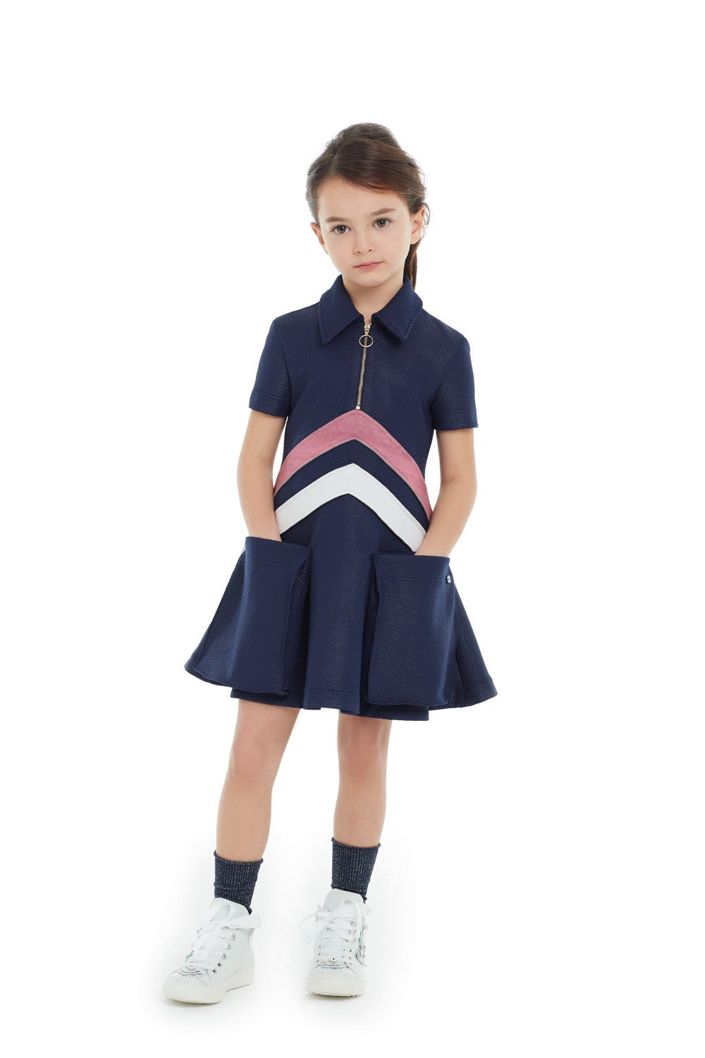 ValMax mikado dress with collar