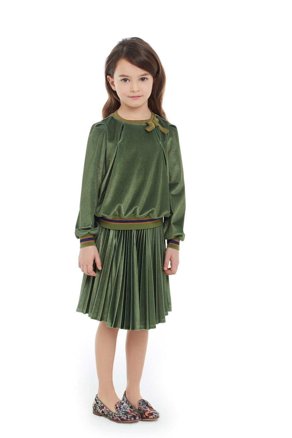 ValMax pleated chenille skirt