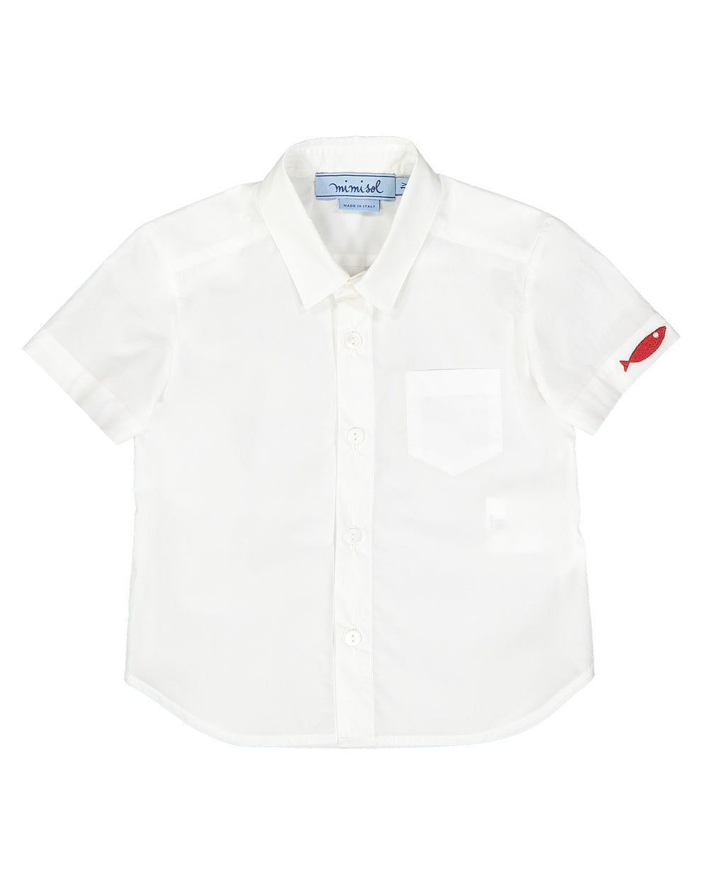 Cotton poplin shirt with embroidery