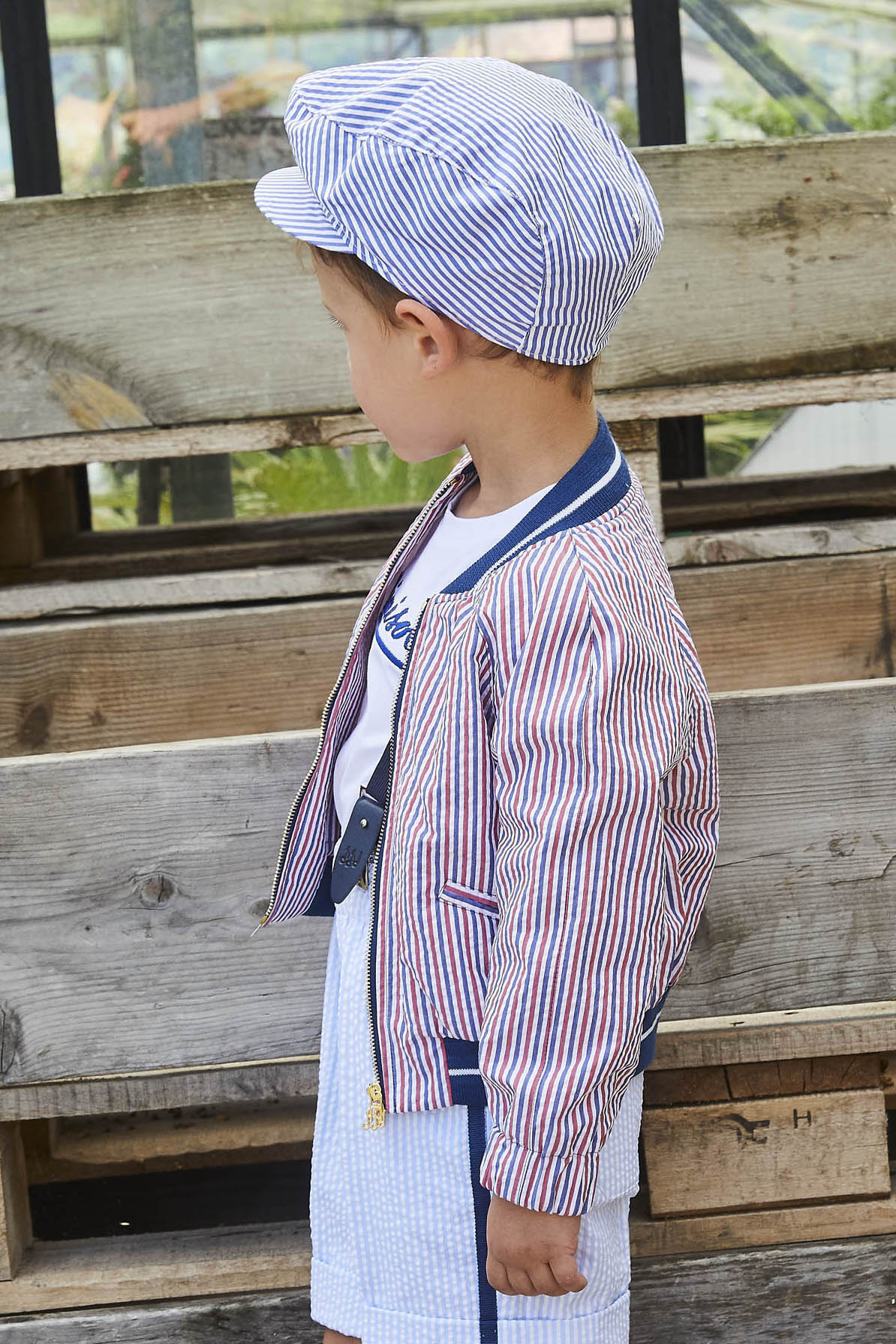 Striped cotton jacket