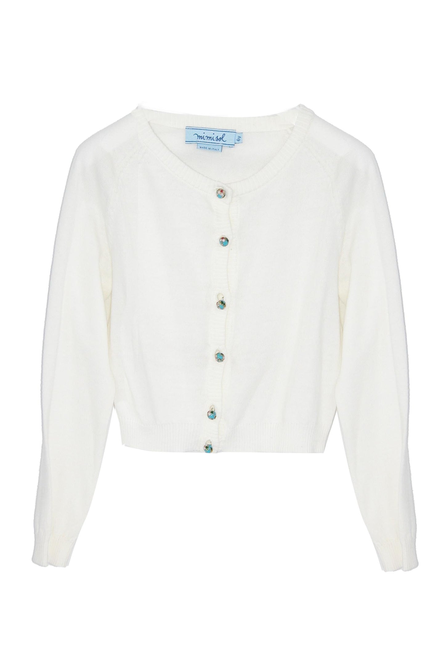 Cotton cardigan with pearl buttons