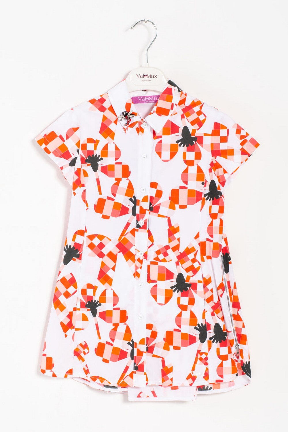 ValMax pleated dress with flower