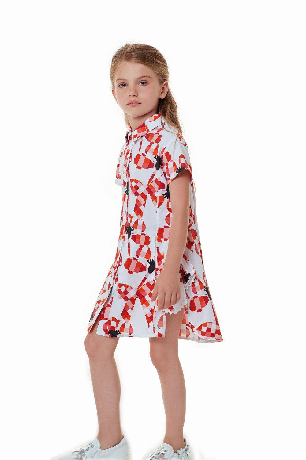 ValMax pleated dress with flower