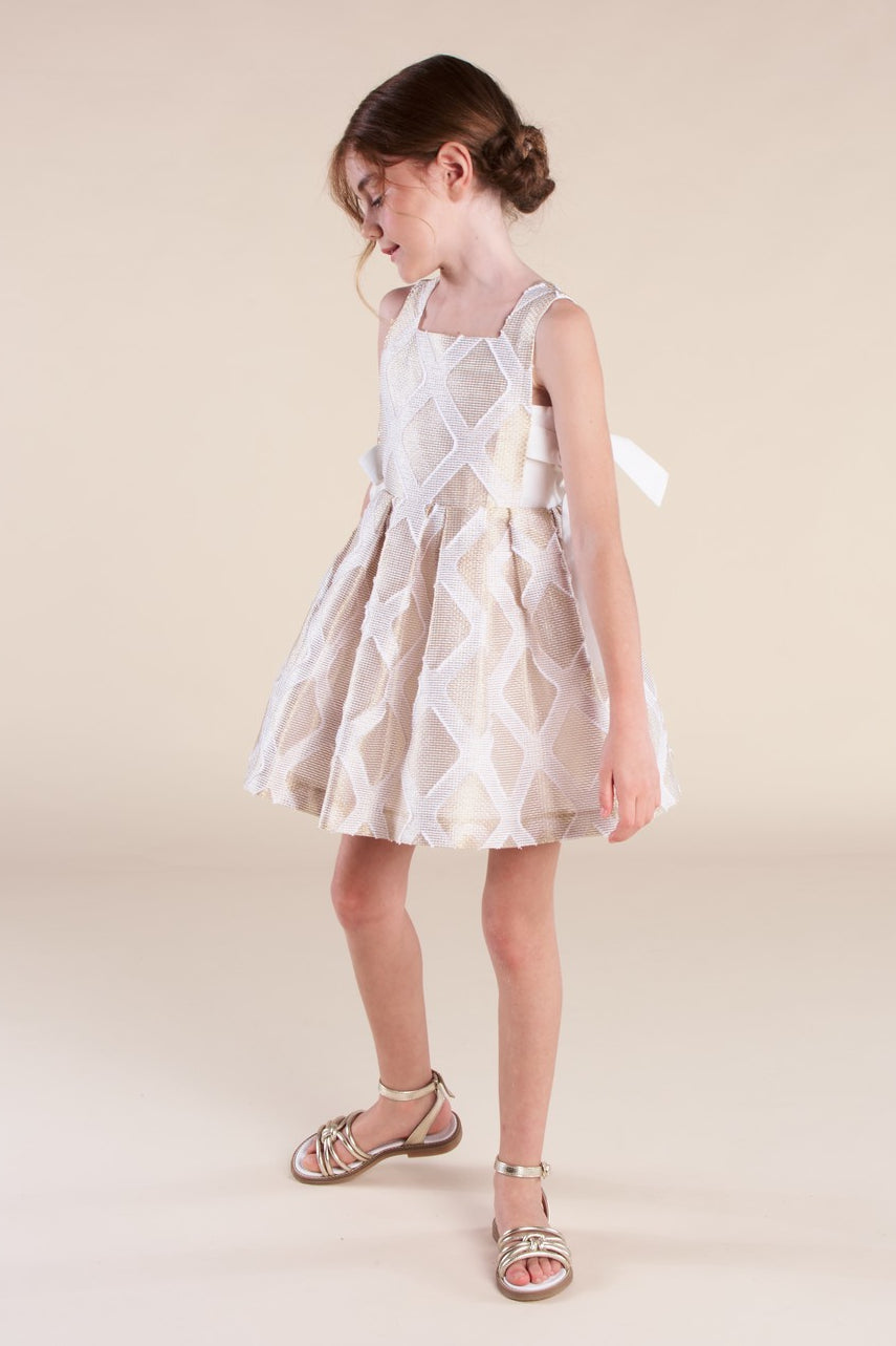 Abito in tessuto jacquard a losanghe