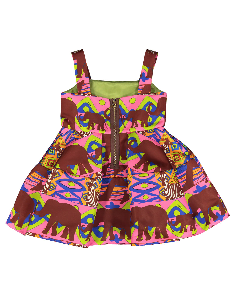 Satin dress with logo straps
