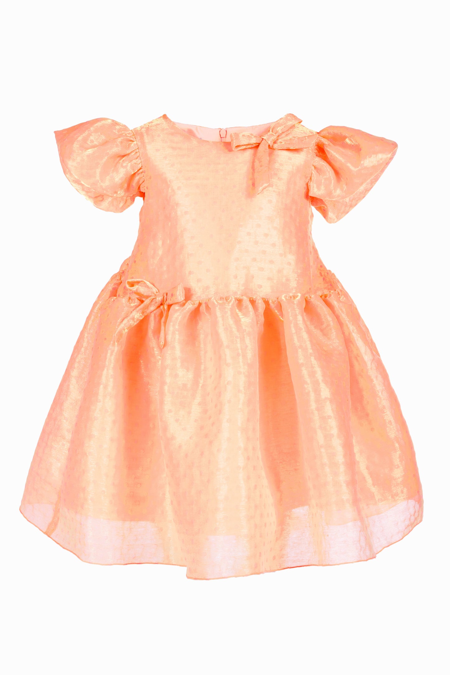 Abito in organza texturizzata con volant