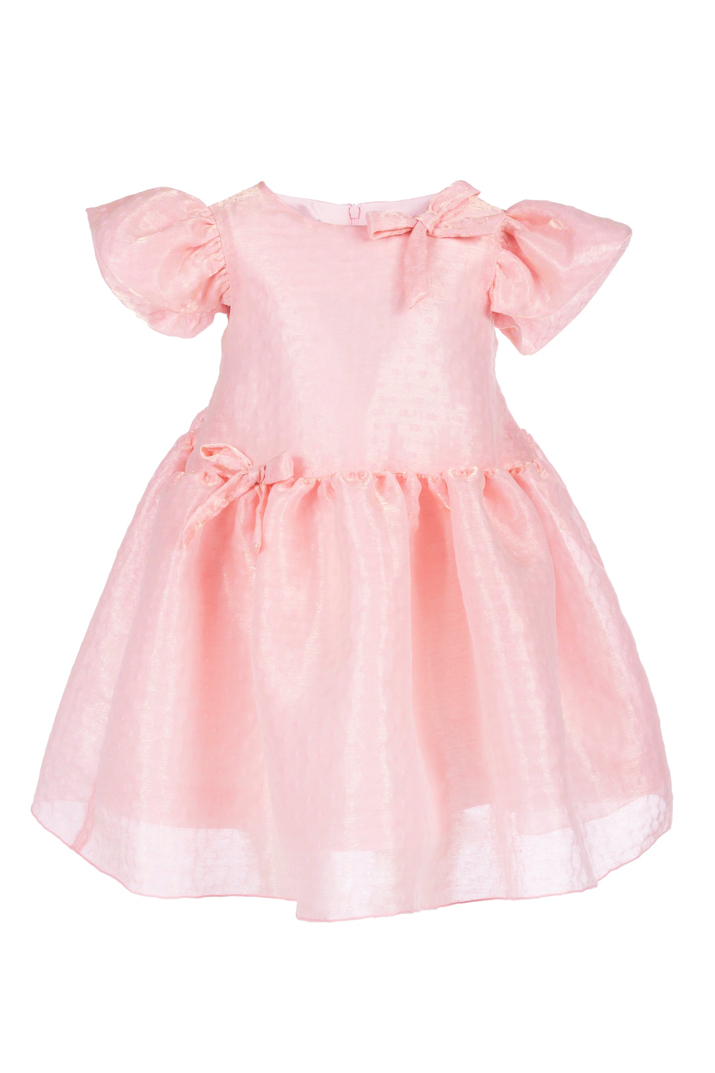 Abito in organza texturizzata con volant