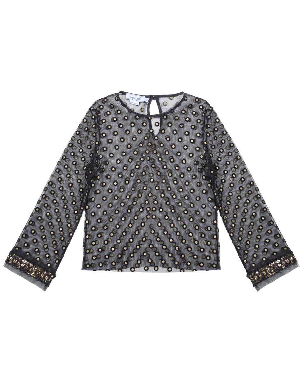 Top in tulle con decorazioni