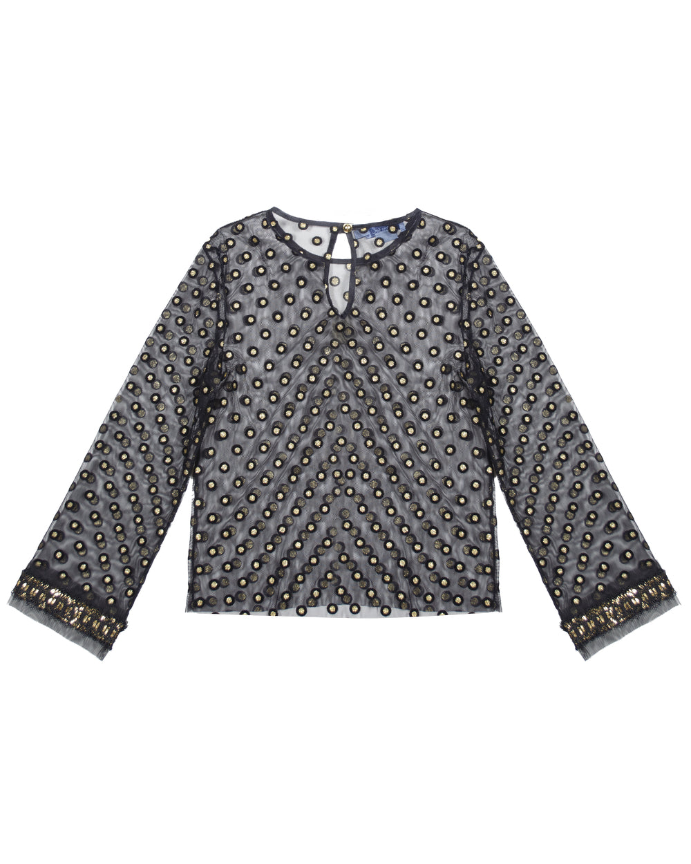 Top in tulle con decorazioni