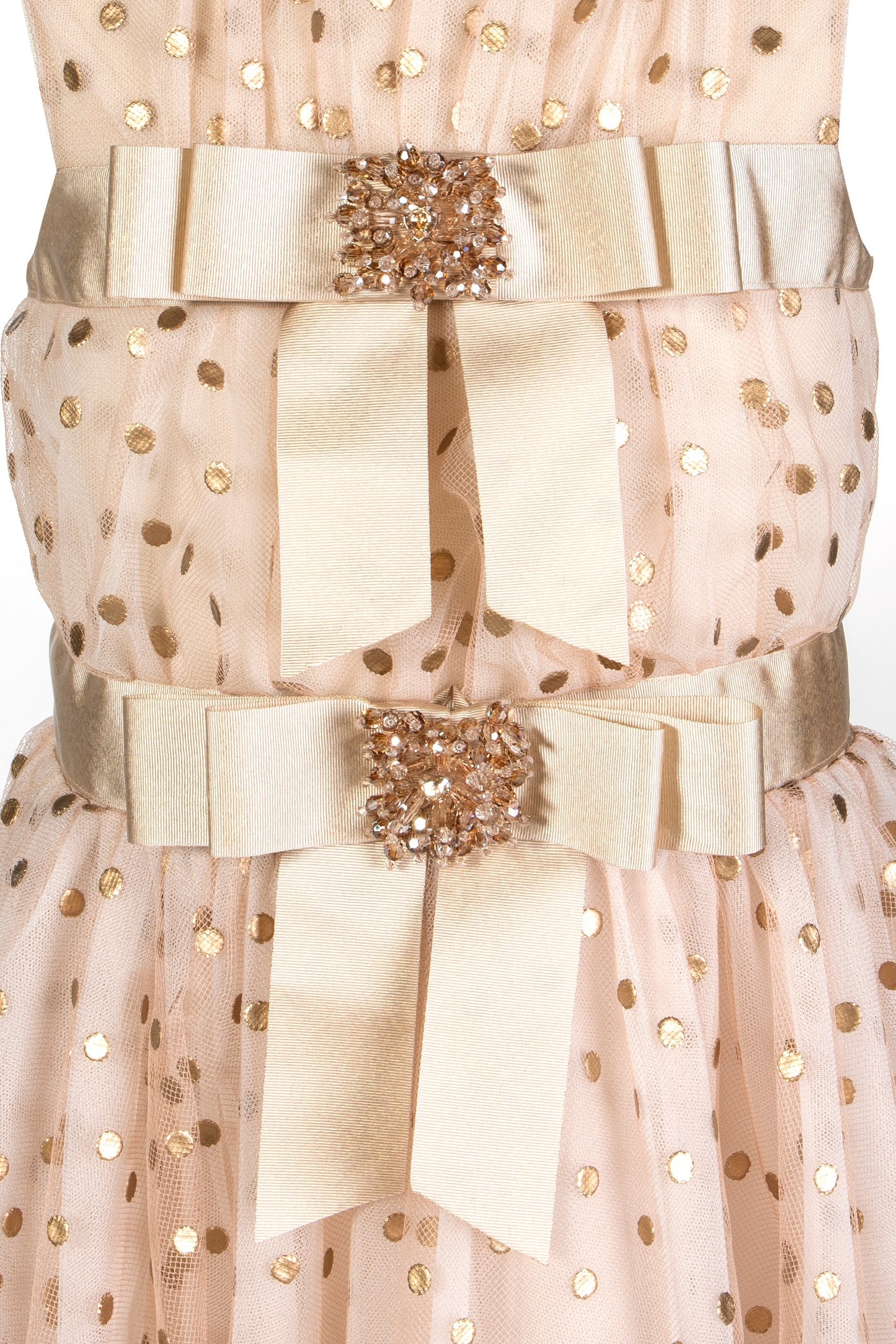 Abito Marchesa Kids Couture a pois con fiocchi