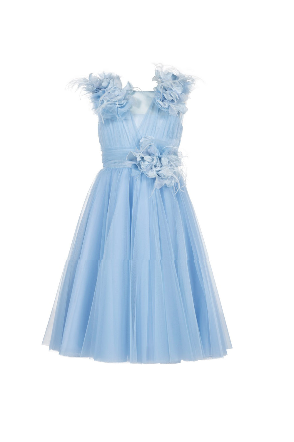 Abito Marchesa Kids Couture in tulle con fiori