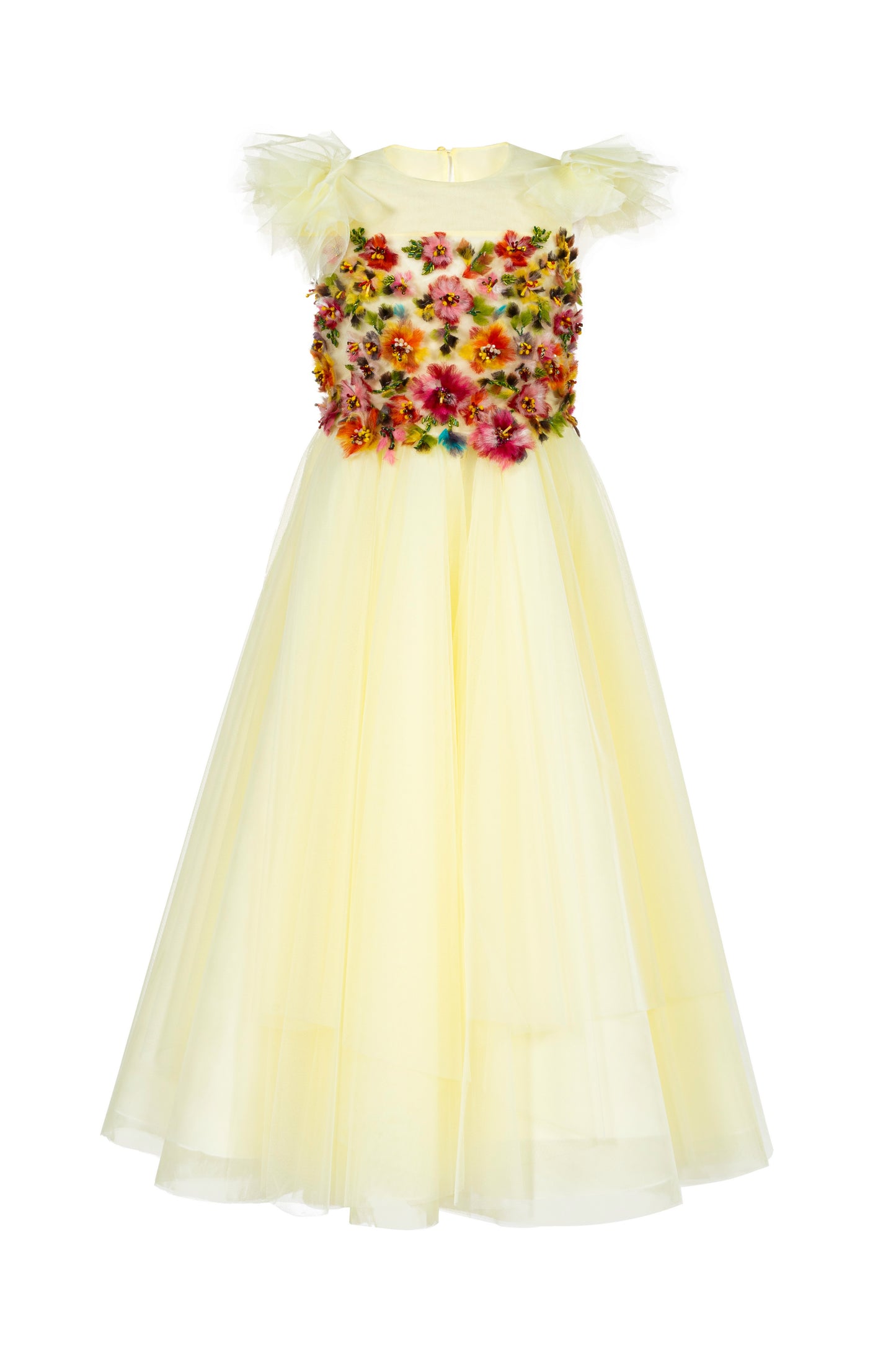 Abito Marchesa Kids Couture in tulle con ricami
