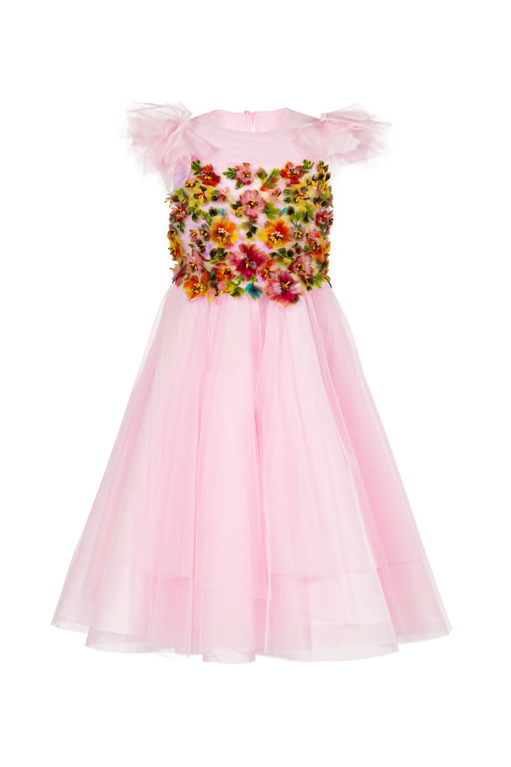 Abito Marchesa Kids Couture in tulle con ricami