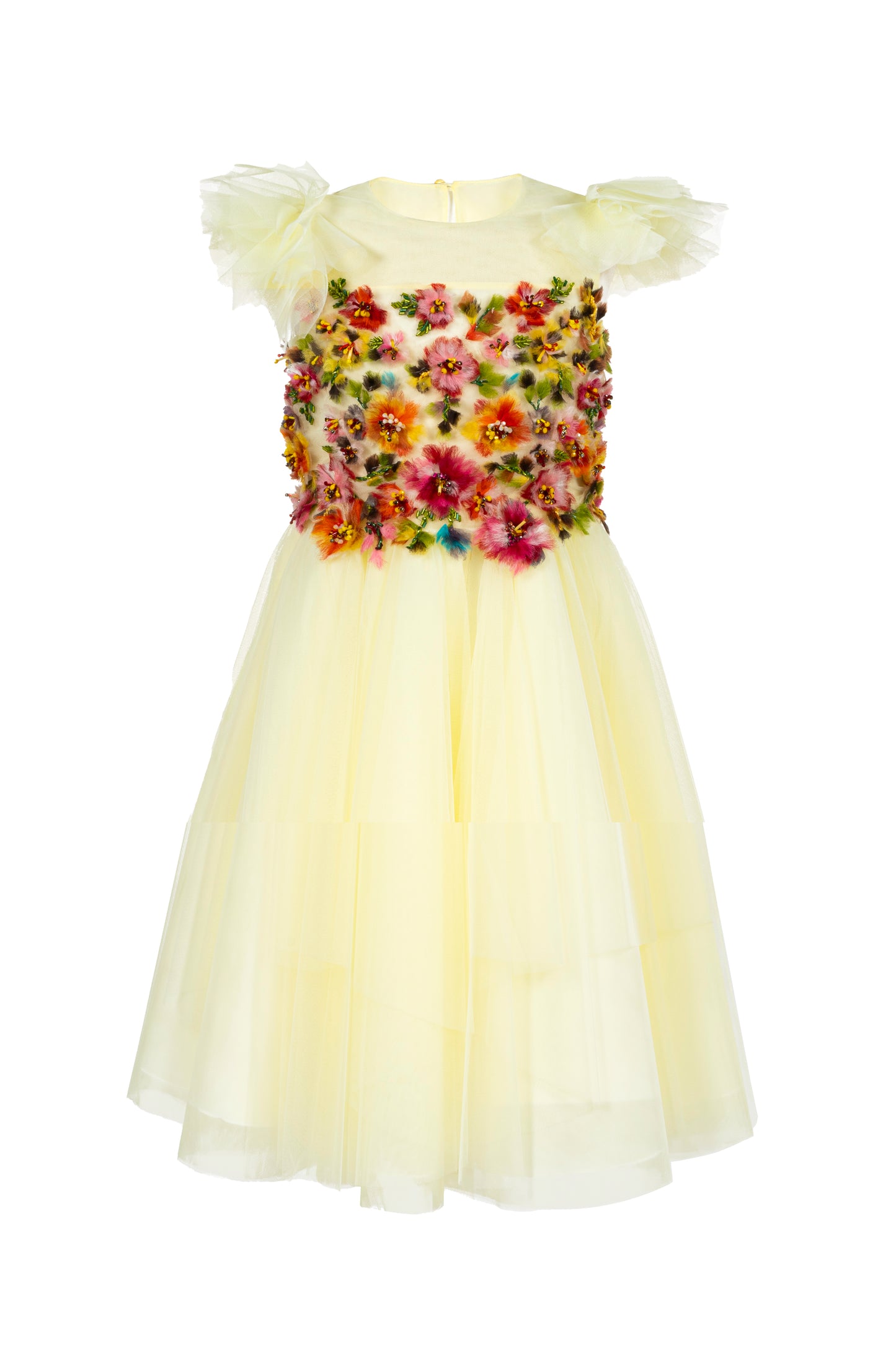 Abito Marchesa Kids Couture in tulle con ricami