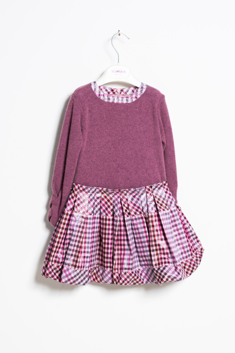 ValMax fleece and gingham dress