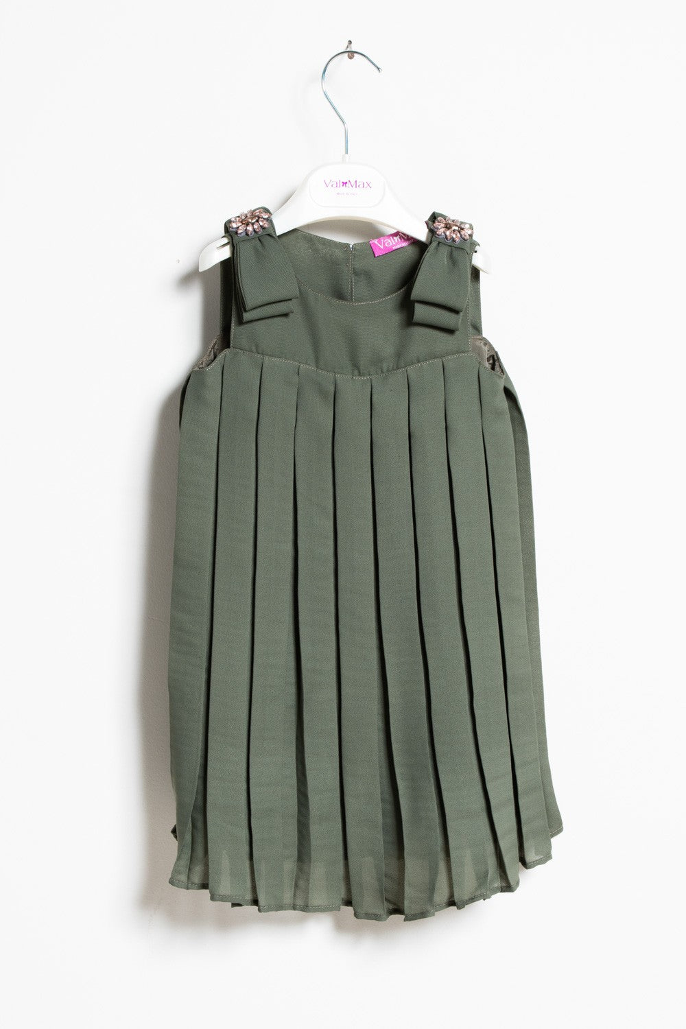 ValMax pleated dress with stones