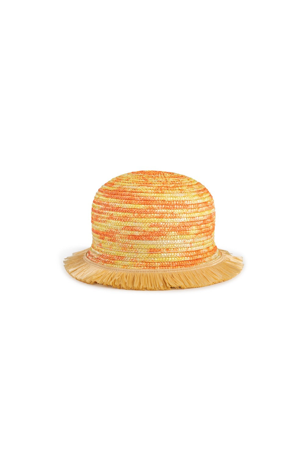 Multicolored straw bowler hat with edge