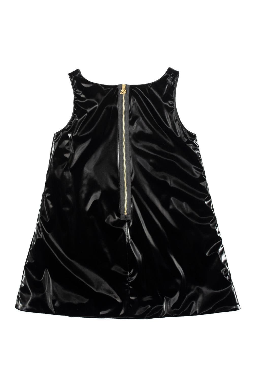 Mimisol pinafore dress in velvety vinyl