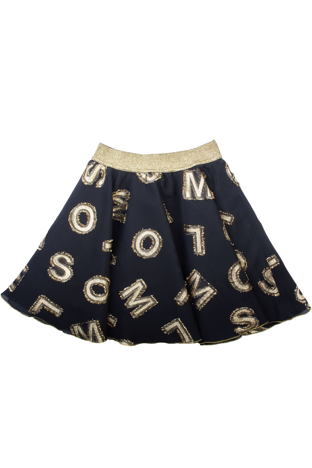Mimisol skirt with gold jacquard letters