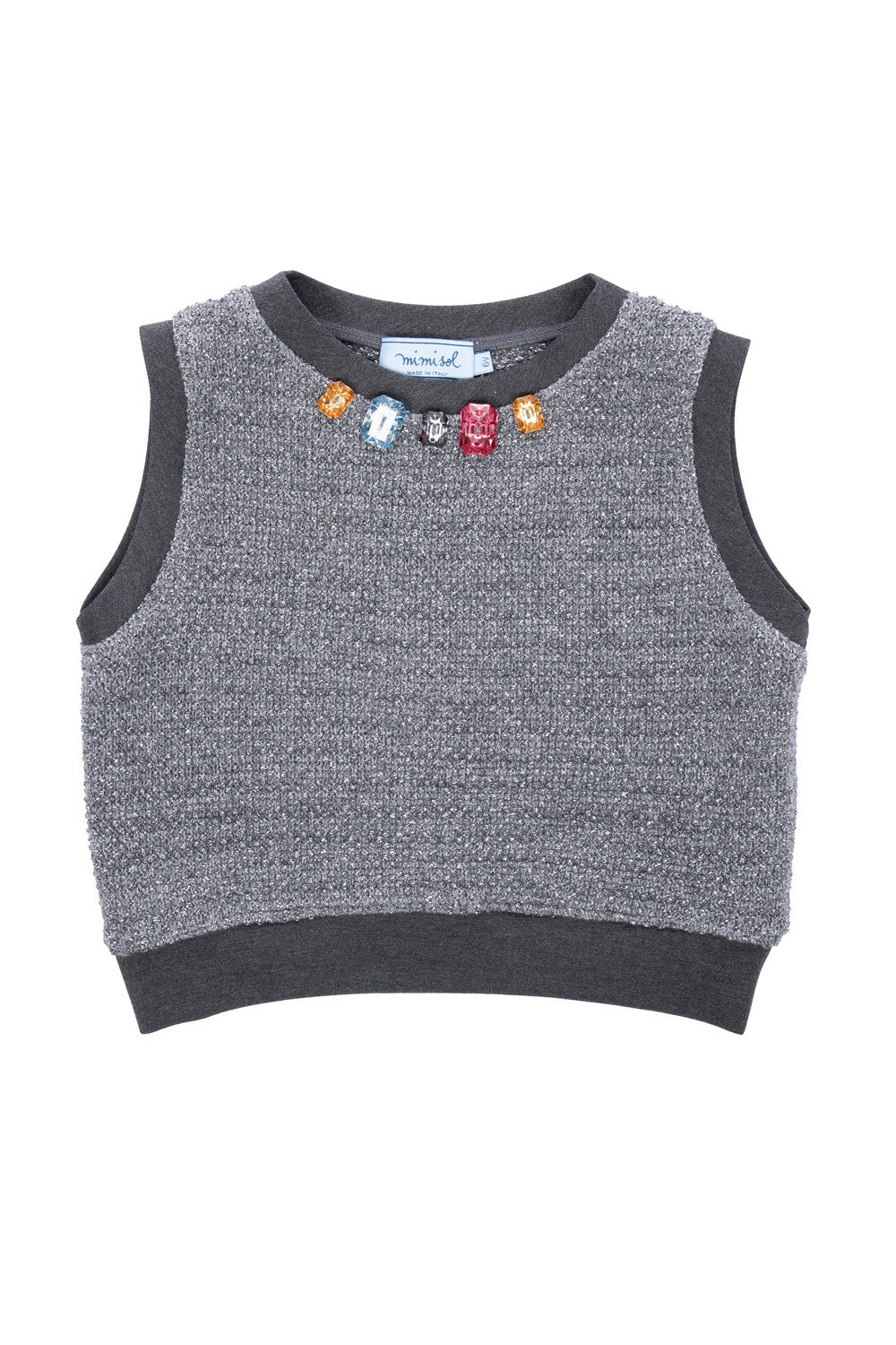 Lurex vest with jewel stones