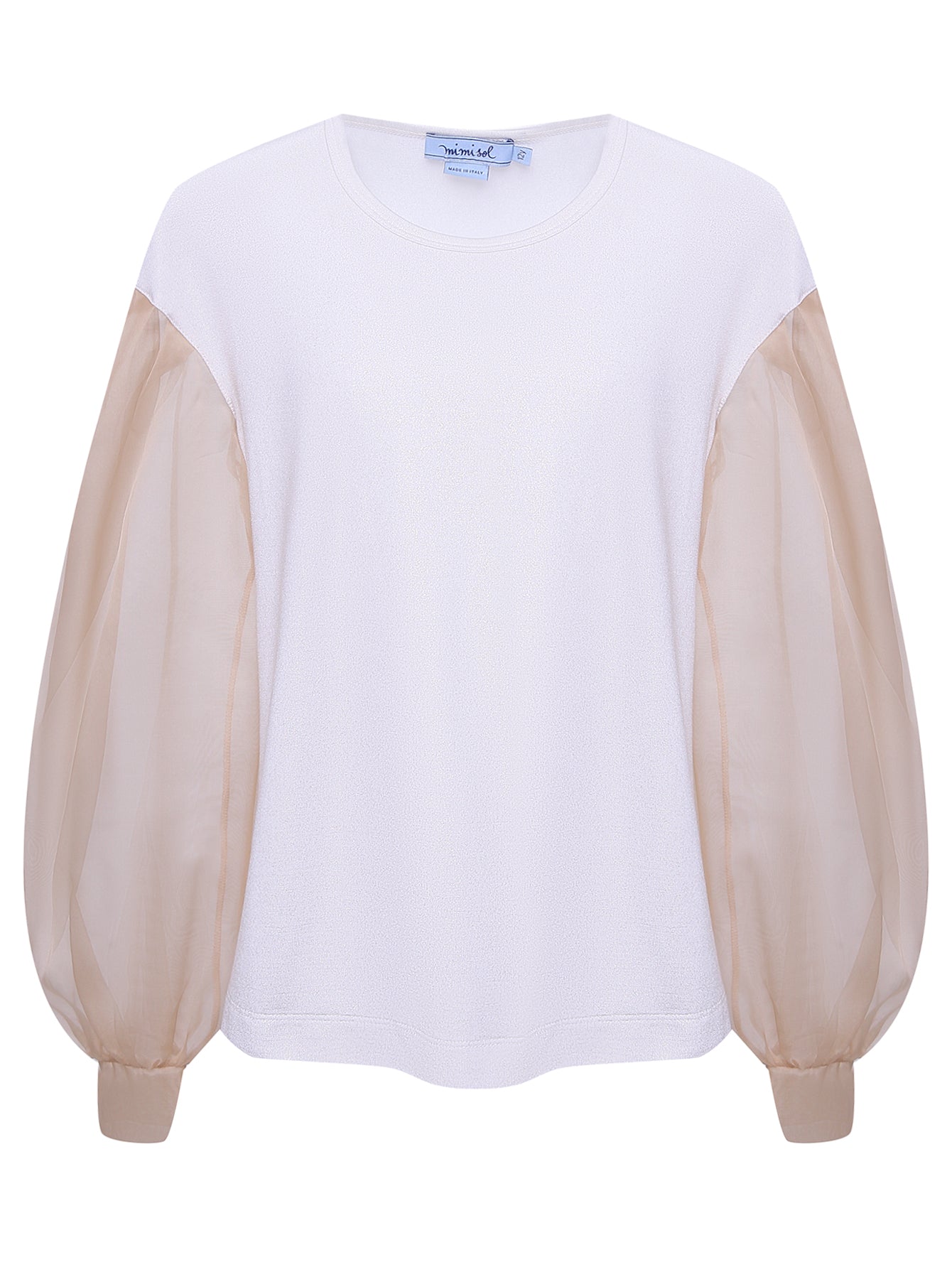T-shirt in jersey lurex e organza