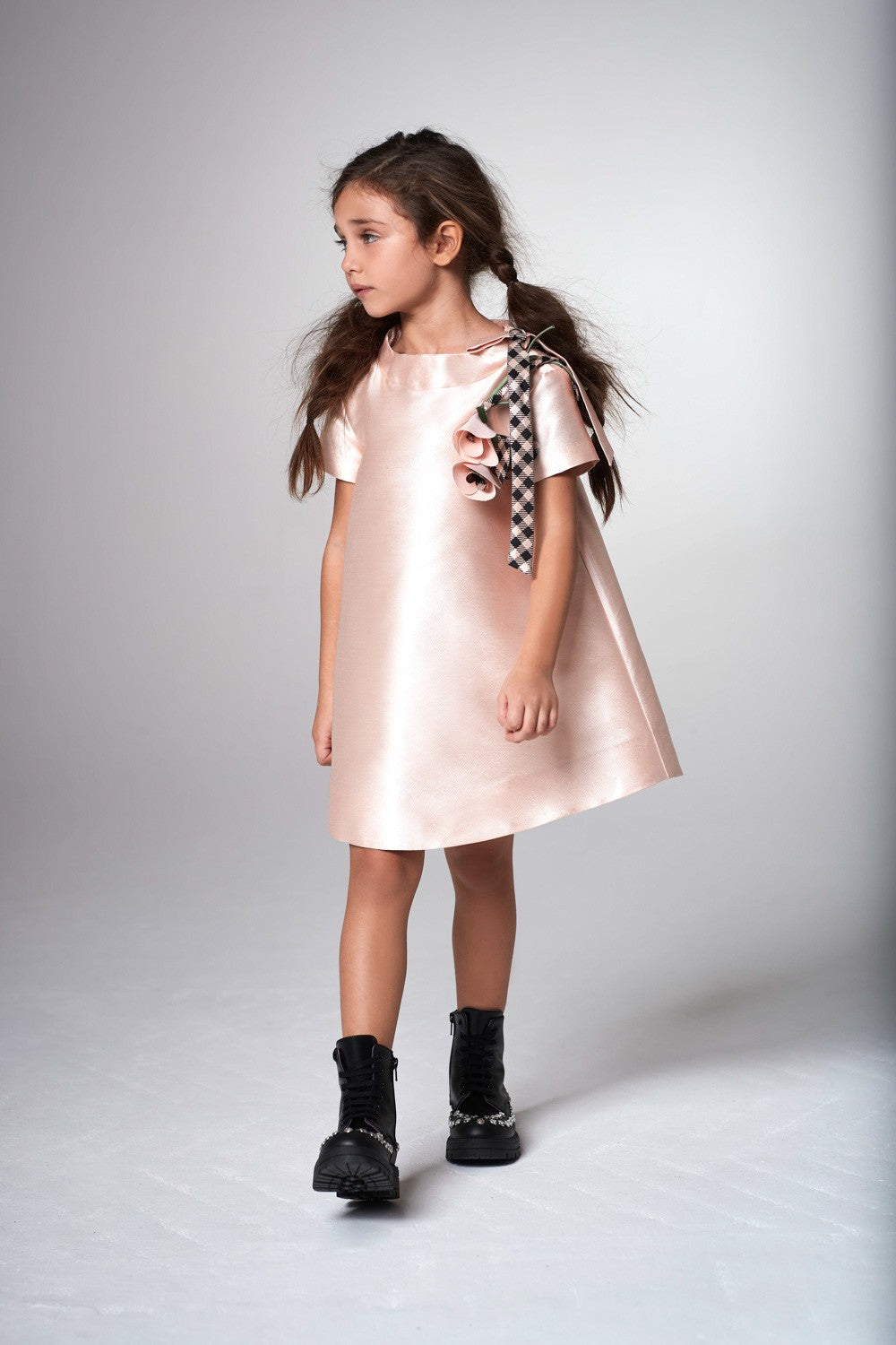 ValMax flared satin dress