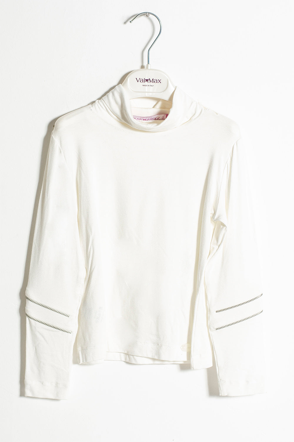 ValMax jersey turtleneck with zip and rhinestones