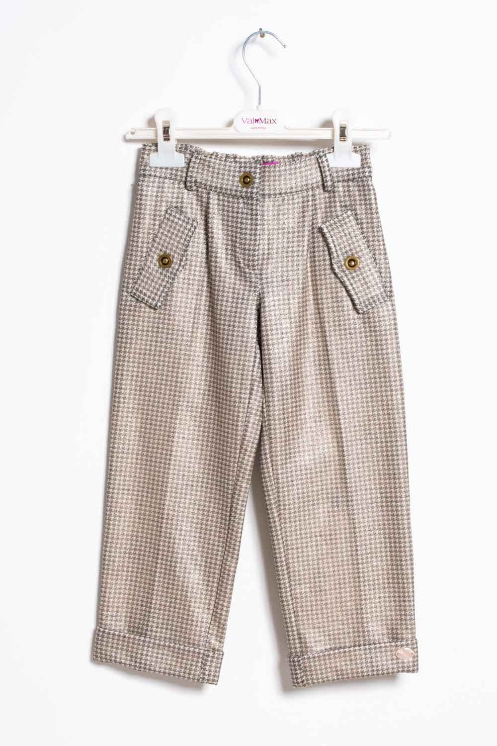 ValMax trousers in houndstooth-printed eco-leather